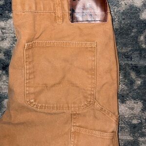 Stanley Workwear Carpenter Pants Mens 32x32 Brown Duck Canvas Utility Trousers